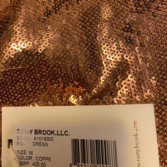NWT Ramy Brook Gold Hallie Night Out Dress - Picture 6 of 6